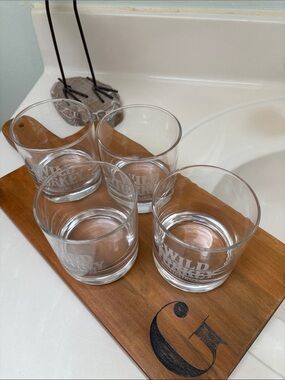 Wild Turkey Branded Clear Whiskey Glasses - Set of 4 (Clear)